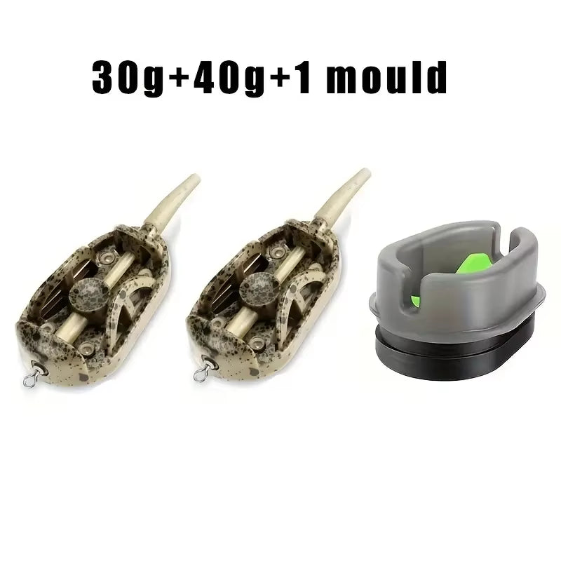 Complete Carp Fishing Feeder Kit - High-Speed Bait Launcher with Mold