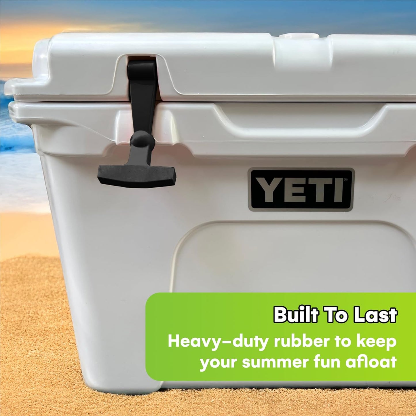 2-Pack Replacement Lid Latches for Yeti and RTIC - Black Rubber, Cooler Latches