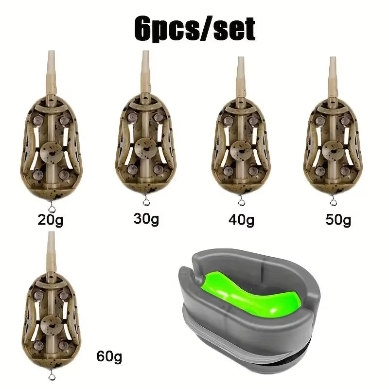 Complete Carp Fishing Feeder Kit - High-Speed Bait Launcher with Mold