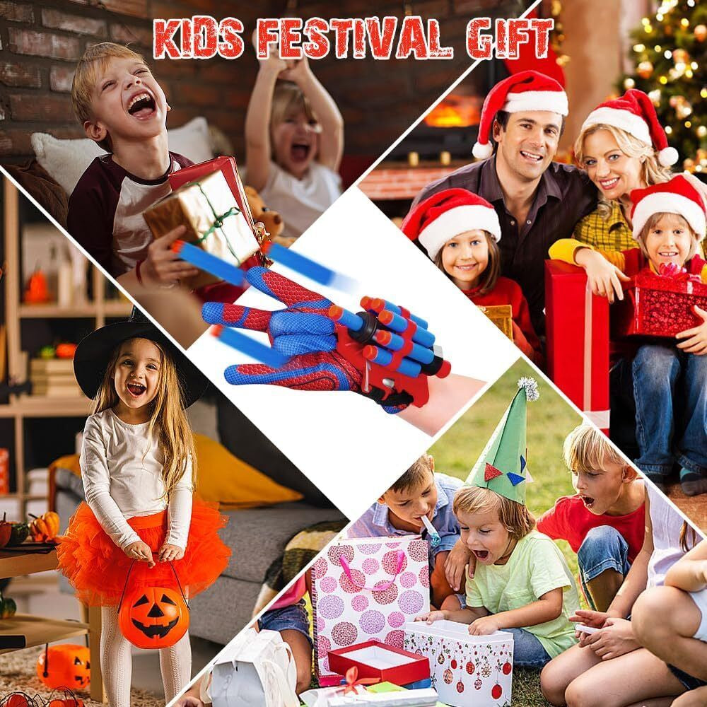 2X Spider Man Glove Cosplay Launcher Spider String Web Shooter Toys for Children