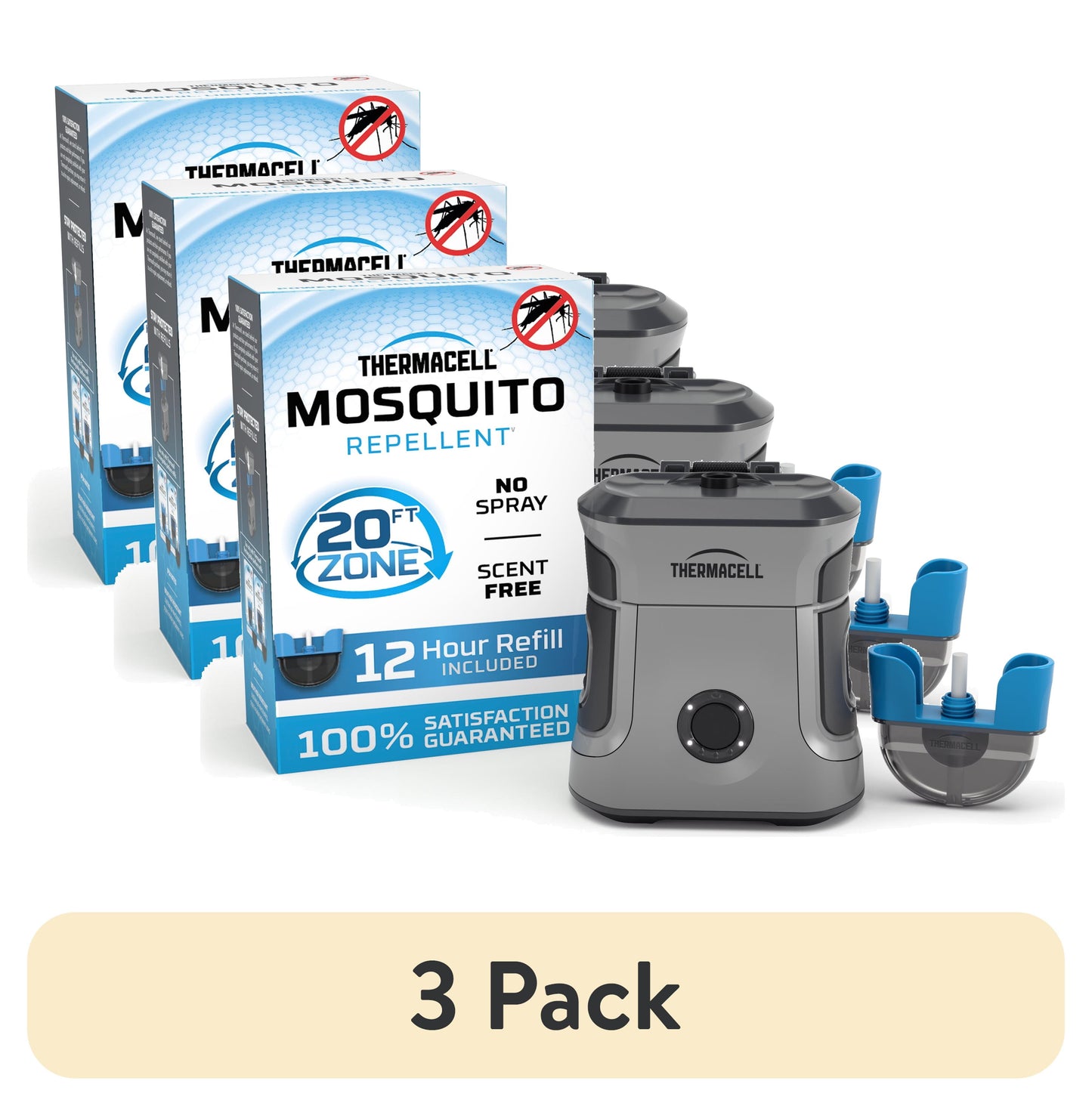 (3 Pack)  Mosquito Repellent Rechargeable Adventure Ex-Series EX55 with 12-Hour Refill