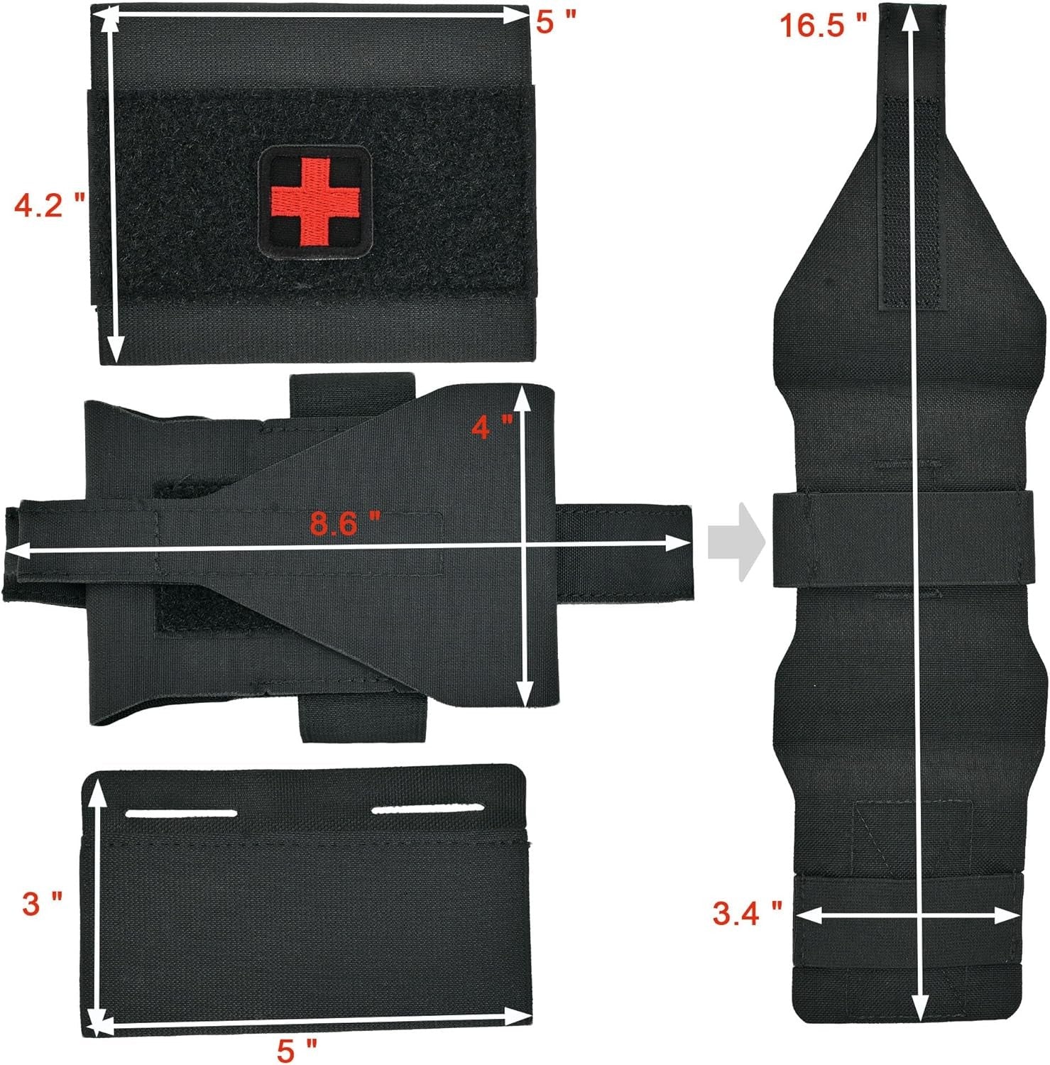 2-In-1 Micro Med Kit Med Pouch Tactical Mini First Aid Pouch Empty Small IFAK Po