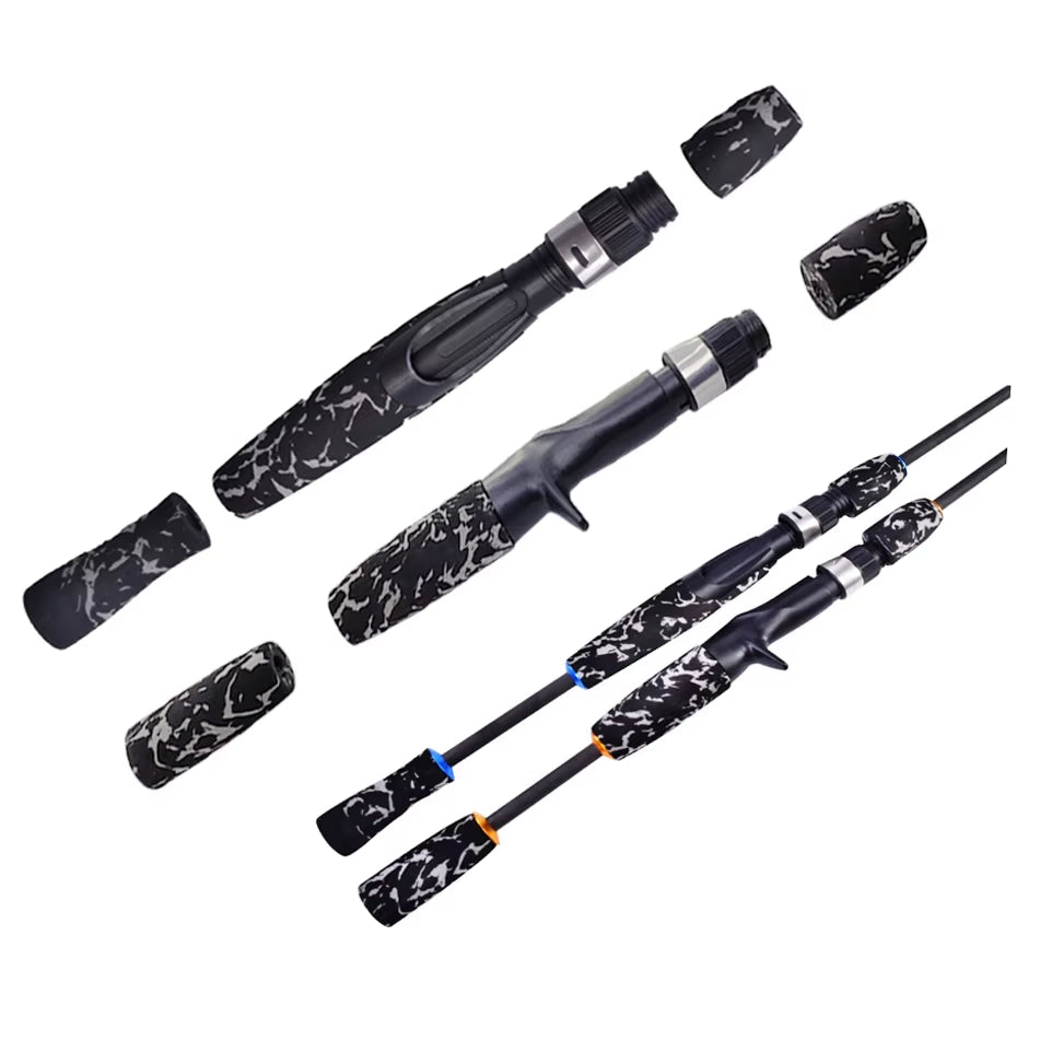 1Set Kit/Pack Rod Handle Split Grip EVA Material Camouflage Black Spinning Casting Reel Seat Rod Refit Combo Set Kit Parts