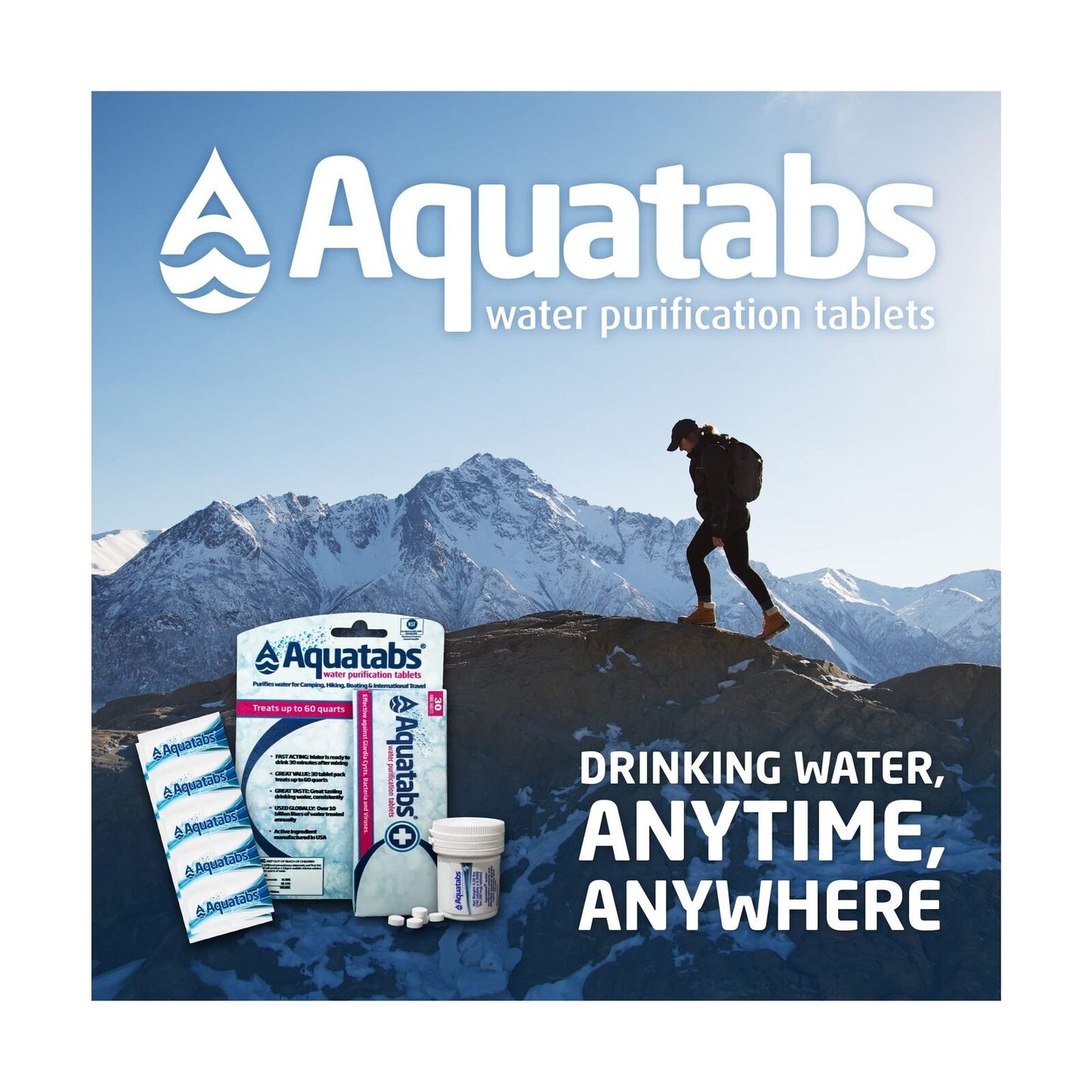 Aquatabs 49Mg Water Purification Tablets (100 Pack). Water Filtration System ...