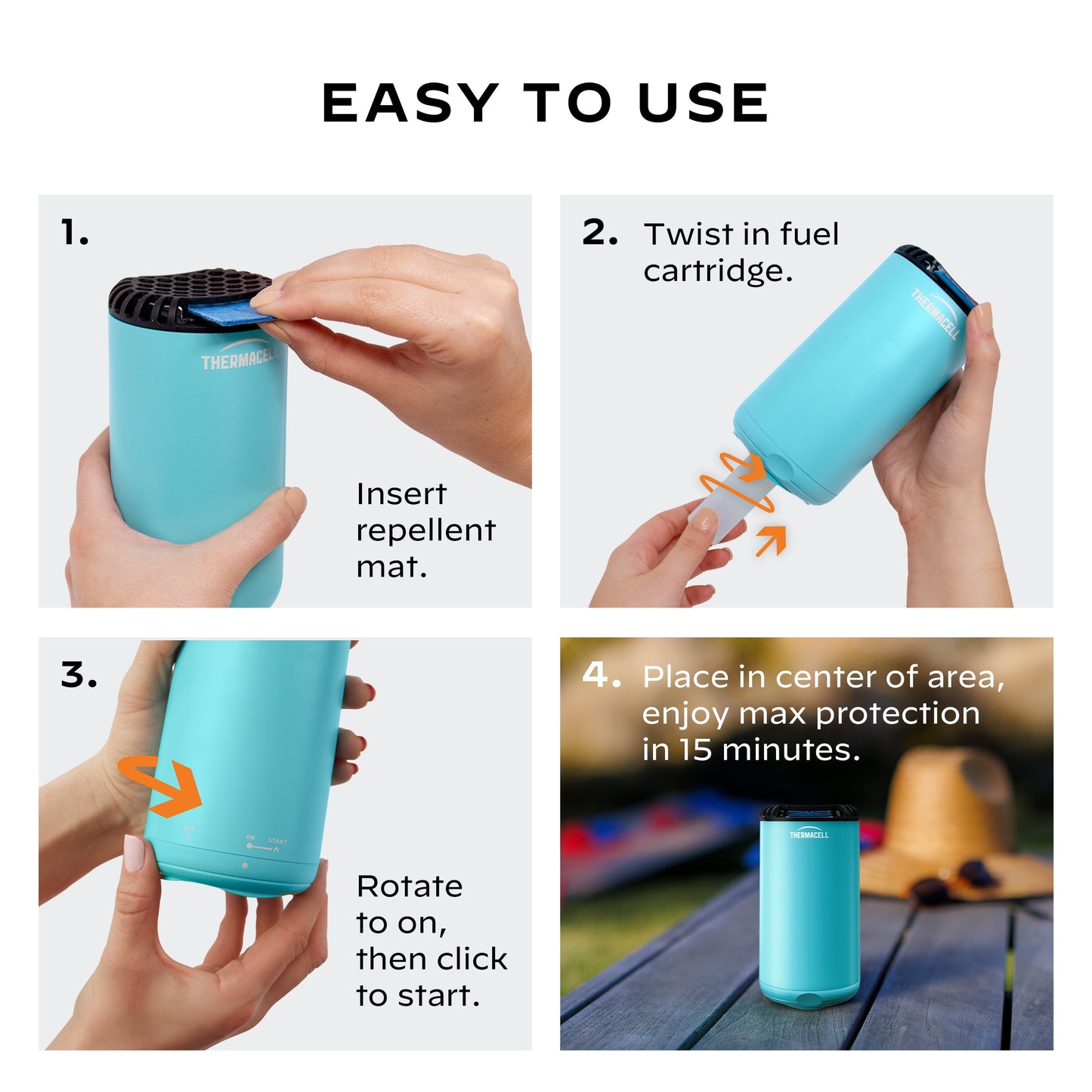 Patio Shield Mosquito Repellent with 12 Hours of Mosquito Protection, Glacial Blue