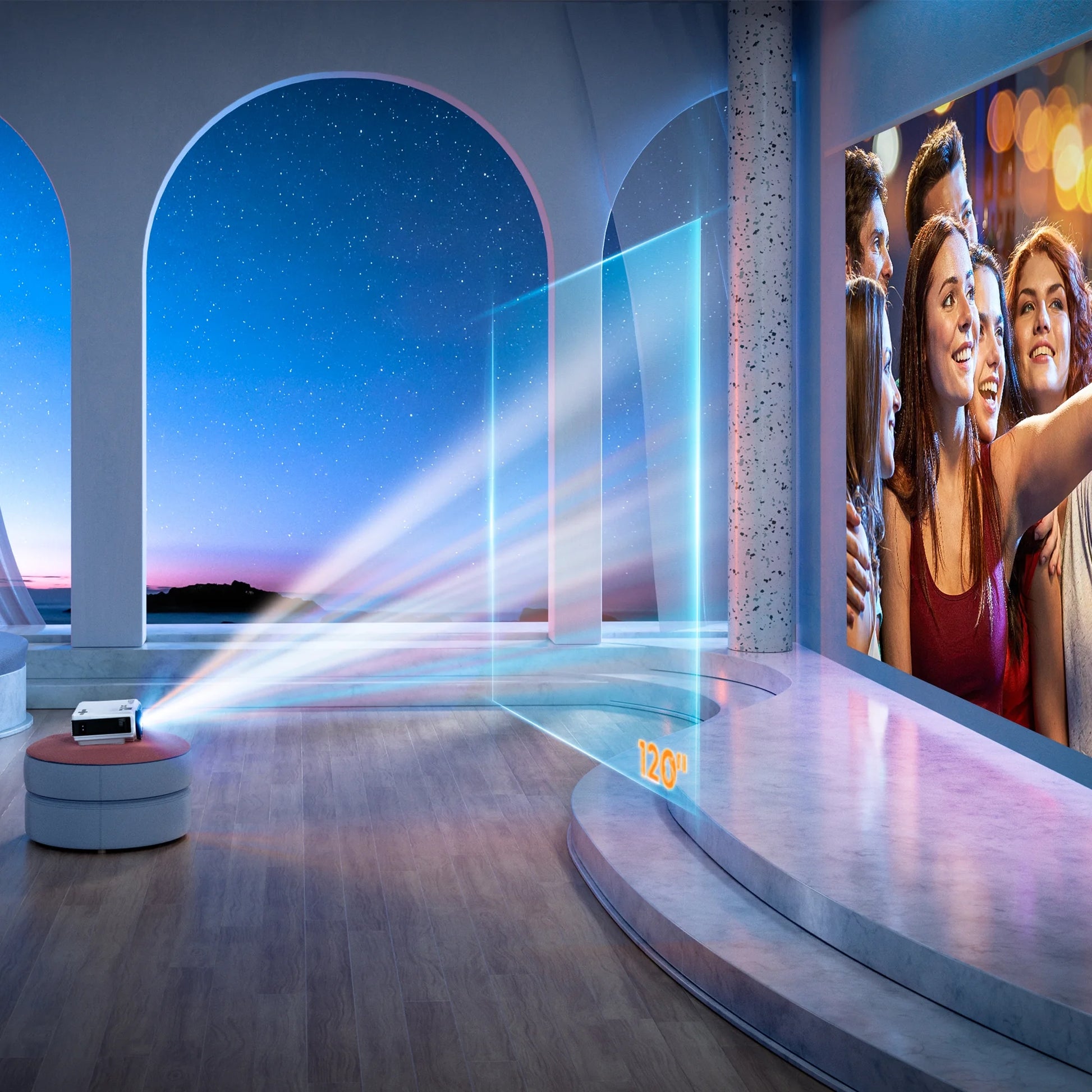 Leisure 3 Pro Native 1080P Projector, Full HD 5G Wifi Projector with LCD Display