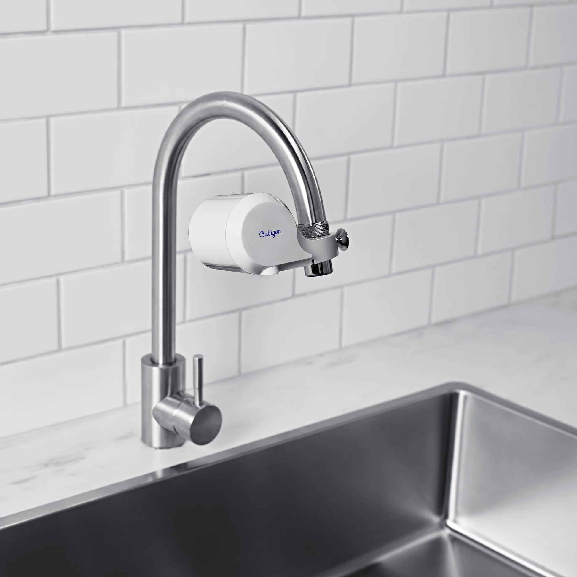 Culligan CULFMWH Drinking Water White Faucet Mount Water Filtration System, Superior Filtration