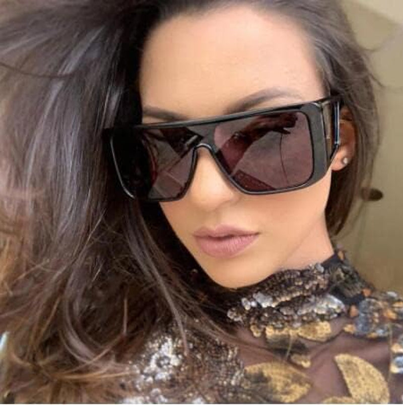 Rectangle Oversized Shield Sunglasses for Women Men Futuristic Rectangula Flat Top One Piece Shades B9037