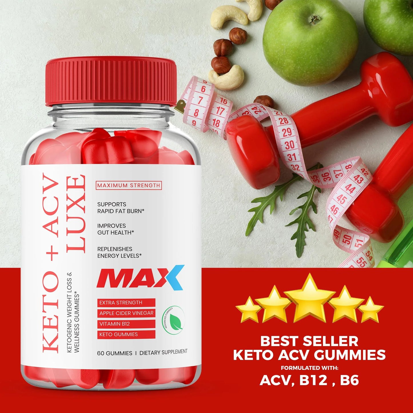 Keto Luxe Max Gummies - Keto ACV Luxe Max Gummies Luxe Max Keto ACV Gummies Keto ACV Luxe Max Gummy AVC (60 Gummies)