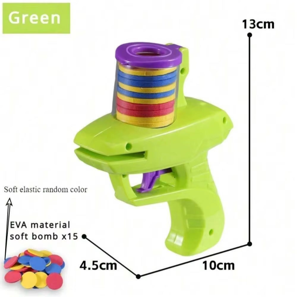 Foam Disc Launcher Flying Disc Handheld Shooter Indoor Shooting Game Outdoor Backyard Toy for Boys and Girls Birthday Gift