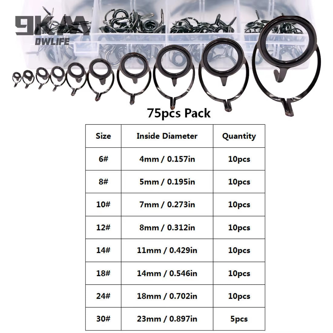 Fishing Rod Guide 9~200Pcs Stainless Steel Ceramics Rings Rod Repair Kit Spinning Casting Mixed Size Replacement Accessories