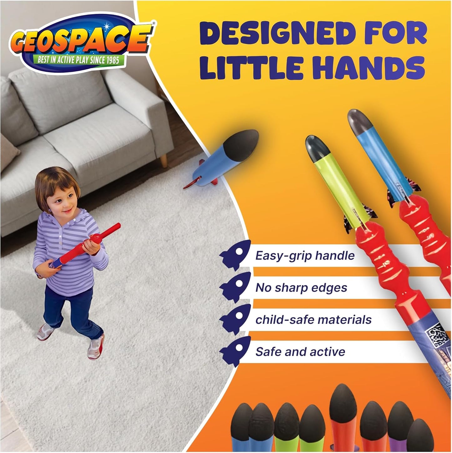 Hand Held Pump Rocket Combo Battle Pack – Flying Foam Rockets Outdoor Toys for Kids, Boys & Girls – 19" Set with 2 Launchers & 10 Rockets Set – Hand Stomper Rocket Toy - Cool Toys for Fun