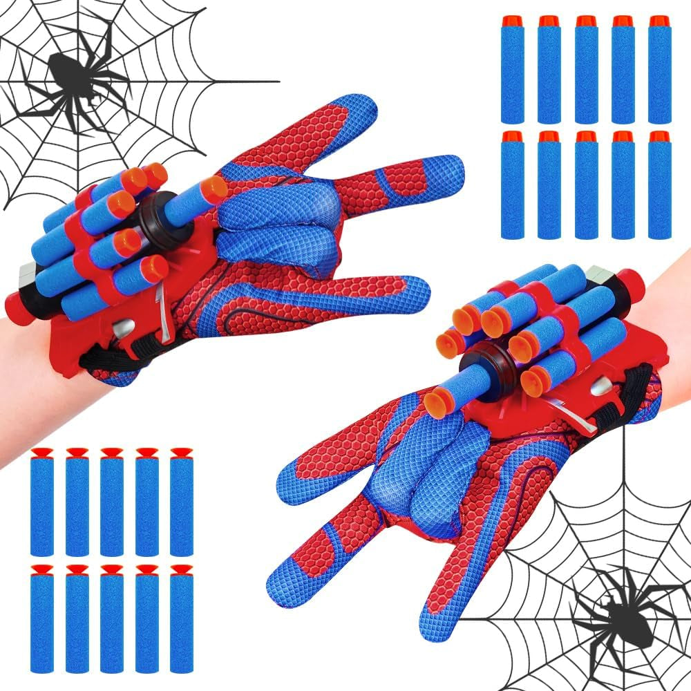 2X Spider Man Glove Cosplay Launcher Spider String Web Shooter Toys for Children