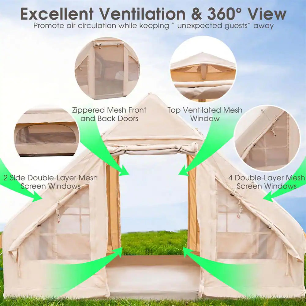 2-People to 6-People Cotton Inflatable Camping Tent