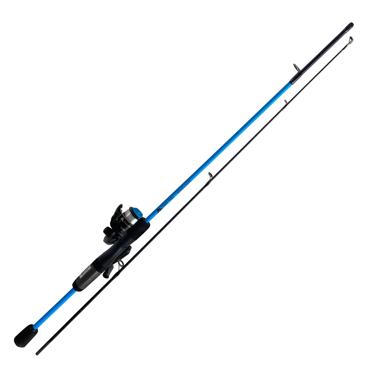 (2 Pack)  Wayfarer Spinning Fishing Rod and Reel Combo, 5-Foot 6-Inch 2-Piece Rod, Size 80 Reel, Left/Right Hand Retrieve, Blue