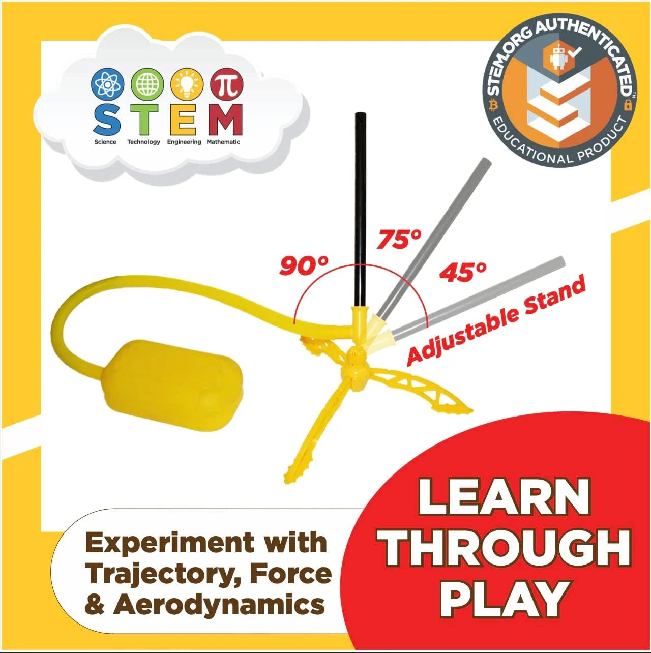 ® Original Stomp and Catch Rocket Game for Kids, 4 Throw Foam Rockets, Catching Net and Adjustable Launcher, Gift for Boys and Girls Ages 5 and Up