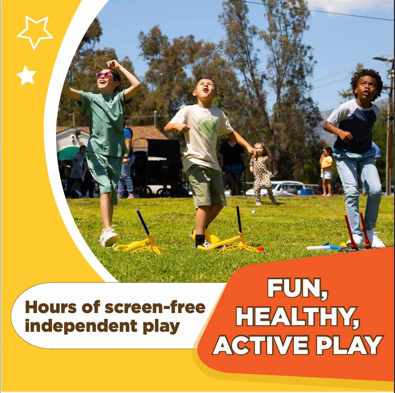 ® Original Stomp and Catch Rocket Game for Kids, 4 Throw Foam Rockets, Catching Net and Adjustable Launcher, Gift for Boys and Girls Ages 5 and Up