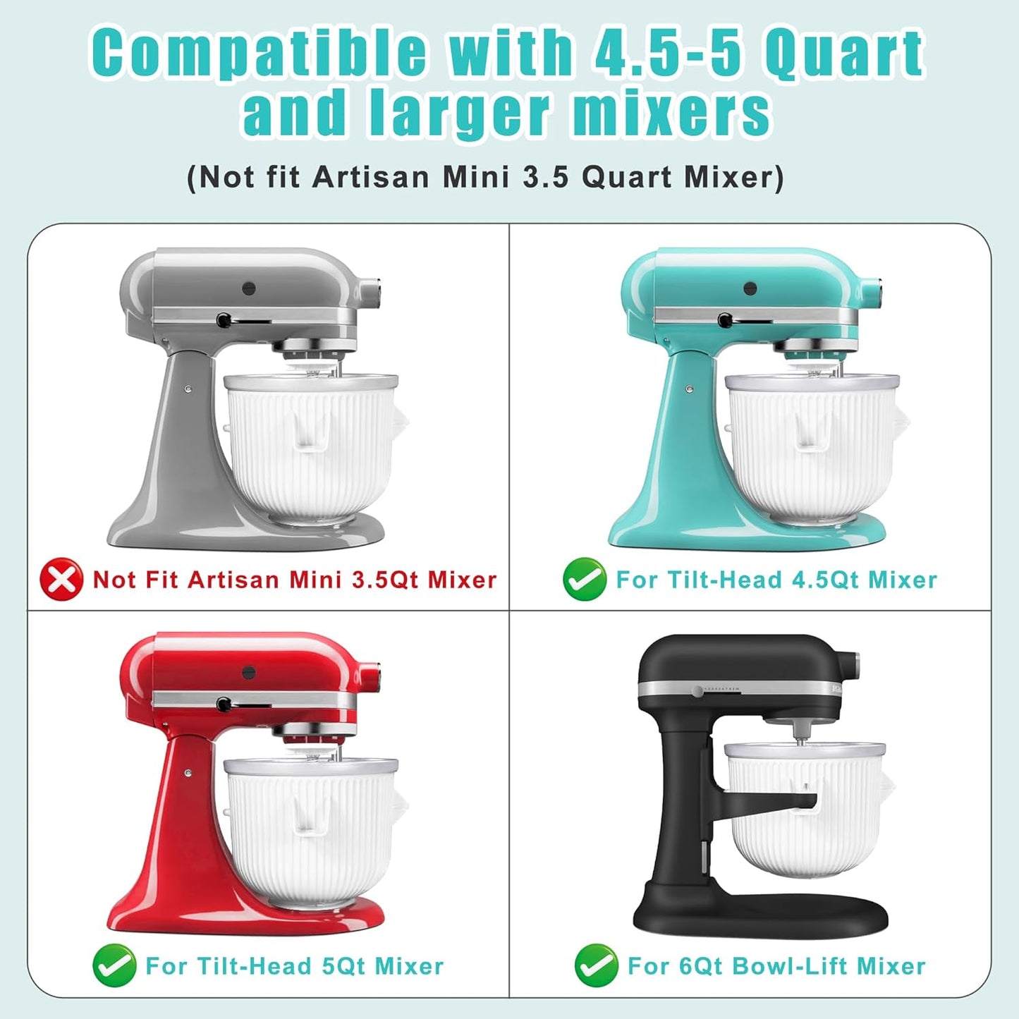 Ice Cream Maker Attachment for Kitchenaid Stand Mixer, Kithcen Aid Ice Cream Mak