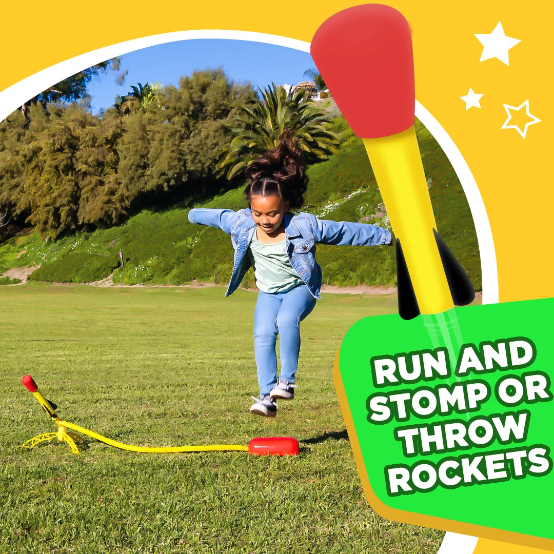 ® Original Stomp and Catch Rocket Game for Kids, 4 Throw Foam Rockets, Catching Net and Adjustable Launcher, Gift for Boys and Girls Ages 5 and Up