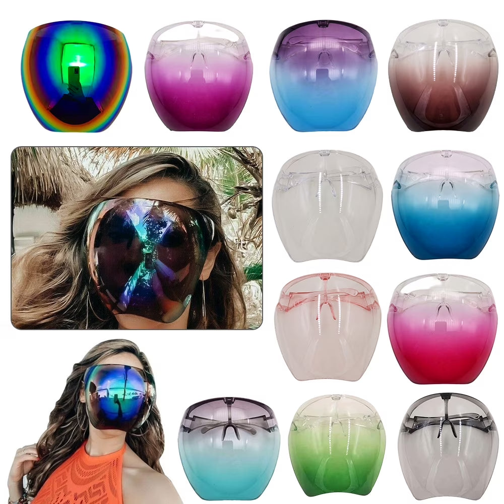 Oversized Huge Big Shield Full Face Polarized Large Mirror Sunglasses, Face Shield Mirrored Visor Glasses/Sunglasses for Men Women, Ideal for Long Term Wear Reusable Sunglasses