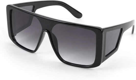 Rectangle Oversized Shield Sunglasses for Women Men Futuristic Rectangula Flat Top One Piece Shades B9037