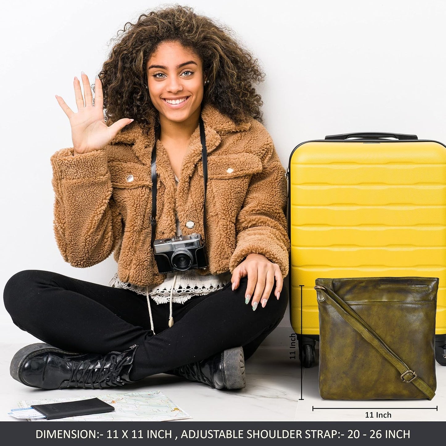 Multi Pockets Handmade Leather Crossbody Handbags & Sling Bag for Men & Women with Detachable Holster