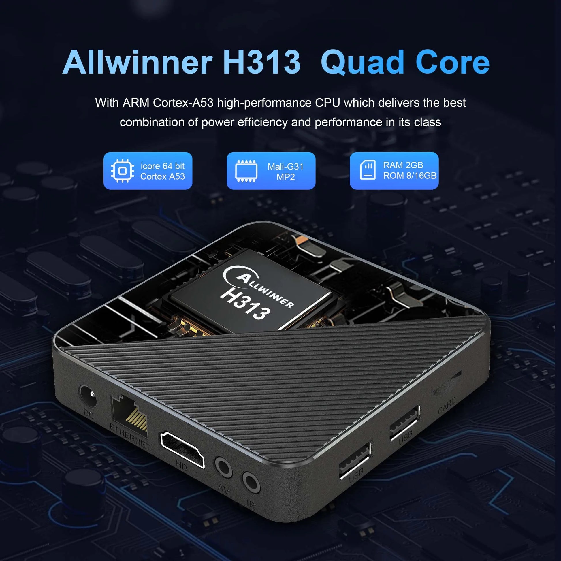 Android14 TV Box Smart 4K Home Theater T1S Allwinnerh313 Netflix Youtube Wifi6 1000M Lan Bluetooth Chromecast Voice Assistant