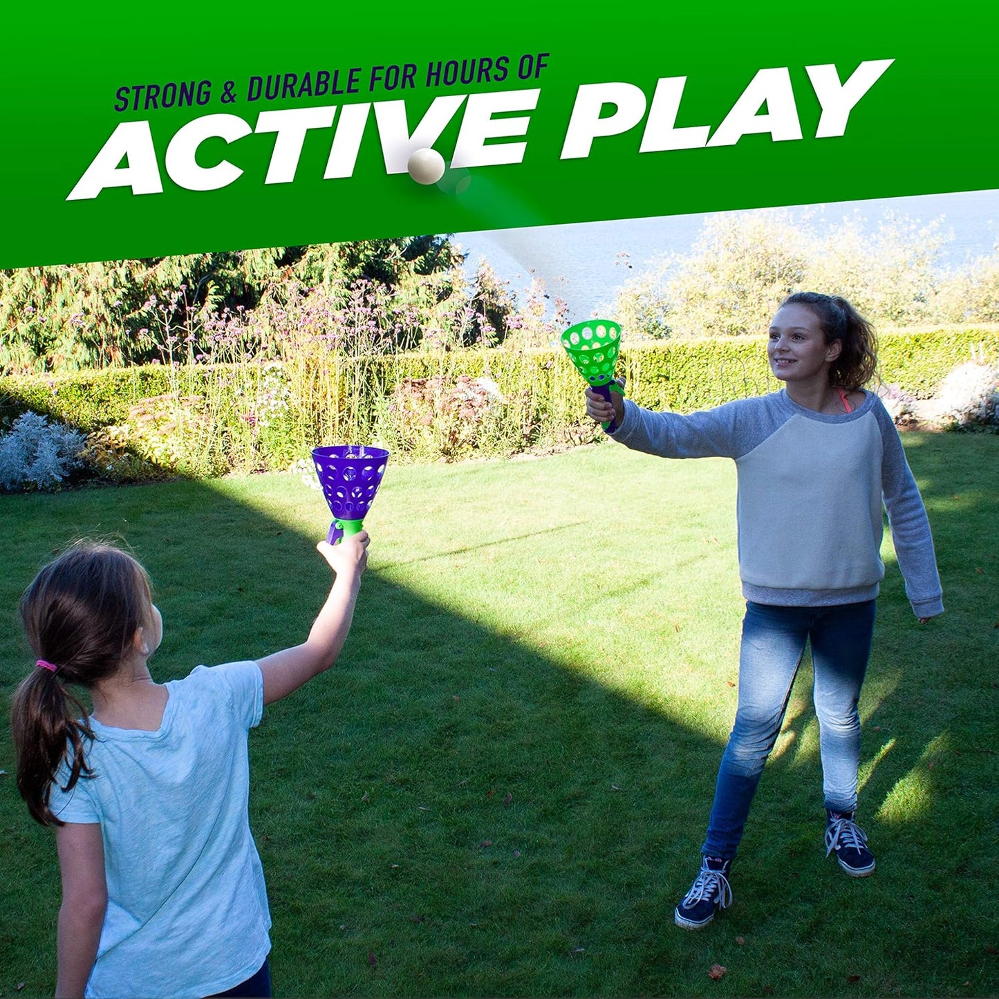 Original POP 'N Catch Family Skill Game with 2 Launchers - Launch & Catch the Ball for Hours of Fun! Perfect for Backyard, Beach or Tailgate Parties! Outdoor or Indoor Fun for Kids & Adults