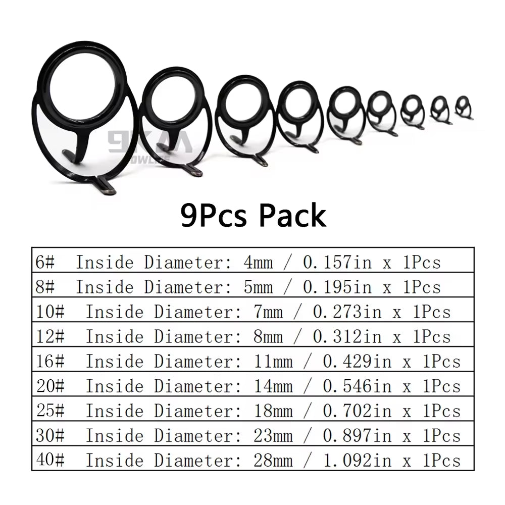 Fishing Rod Guide 9~200Pcs Stainless Steel Ceramics Rings Rod Repair Kit Spinning Casting Mixed Size Replacement Accessories