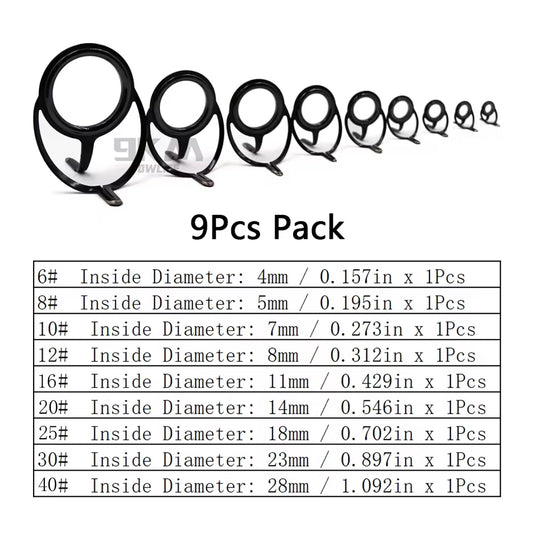 Fishing Rod Guide 9~200Pcs Stainless Steel Ceramics Rings Rod Repair Kit Spinning Casting Mixed Size Replacement Accessories
