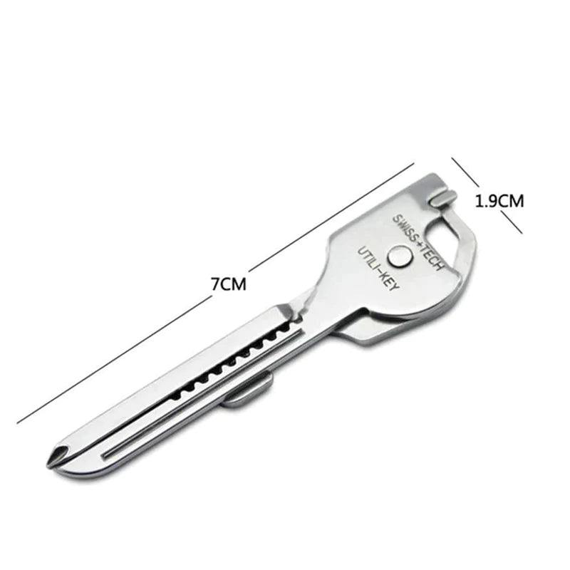 1PC 6 in 1 Stainless Steel Utili-Key Key Keychain Pocket Cutter Mini Knife Unboxing Screwdriver Outdoor EDC Tool Multitool