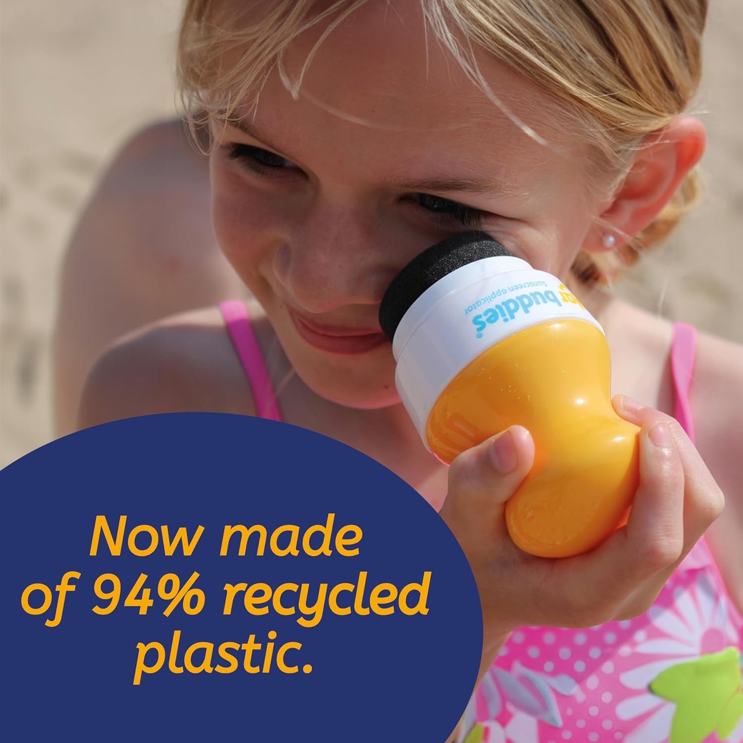 Sunscreen Applicator - Single Blue - Refillable Roll on Sponge Sunscreen, Suncream & Lotion Applicator for Kids, Adults & Families - Holds 3.4Fl Oz, Perfect Size for Travel