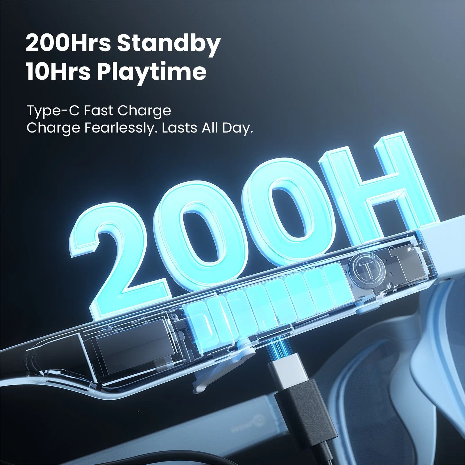 Weariq Bluetooth Smart Glasses – Dusty Blue Audio Sunglasses – Blue Polarized Lenses, Open-Ear Speaker, 10-Hour Playtime, Hands-Free Calls, Voice Assistant