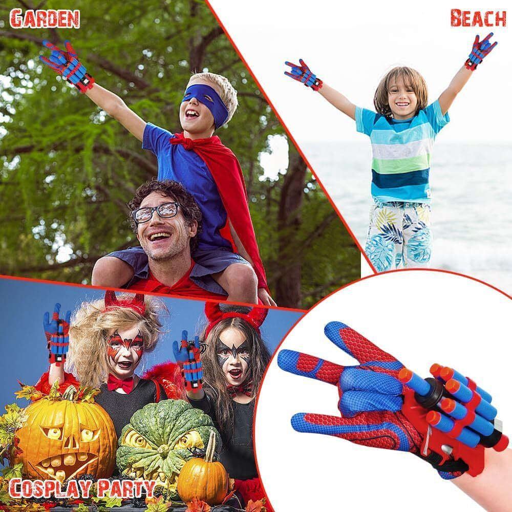 2X Spider Man Glove Cosplay Launcher Spider String Web Shooter Toys for Children