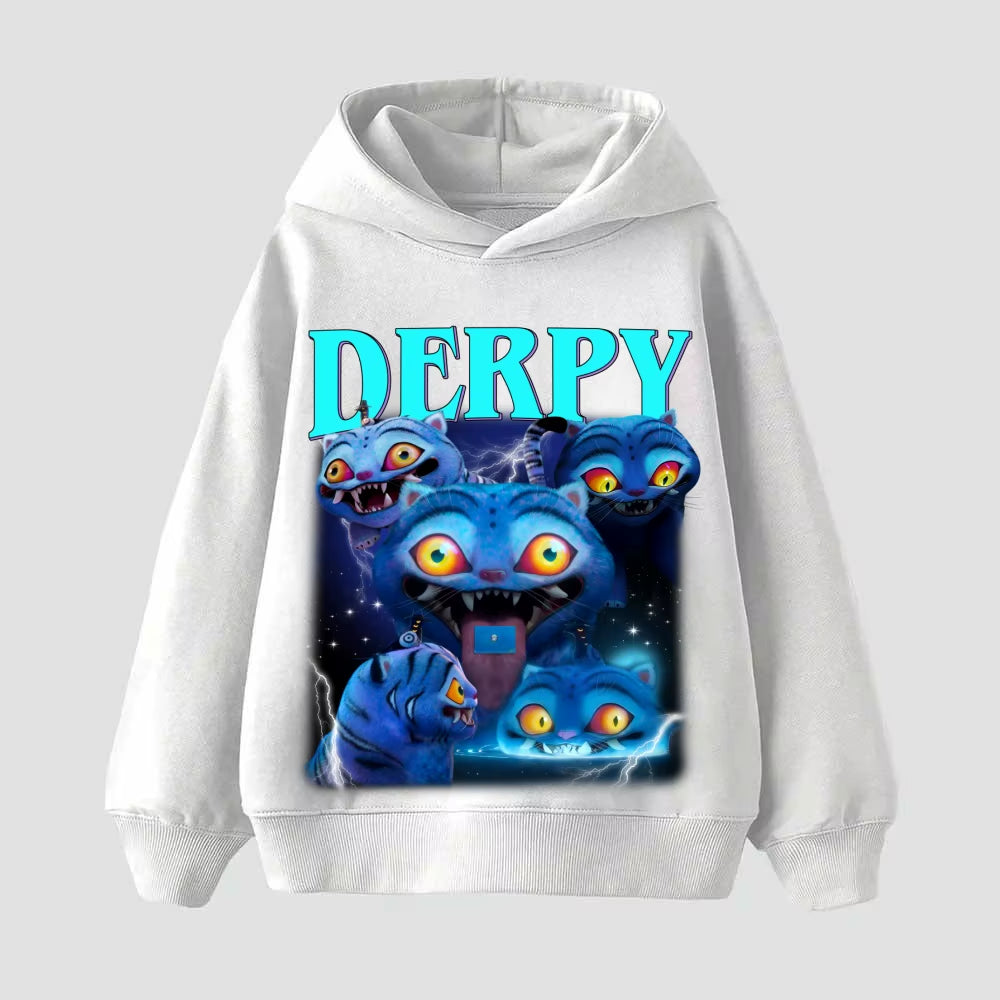 Children'S Korean Wave Fashion Casual Tops Kpop Demon Hunter Rumi Derpy Cartoon Girls Boy Hooded Sweatshirt War Kids Outfits Gif