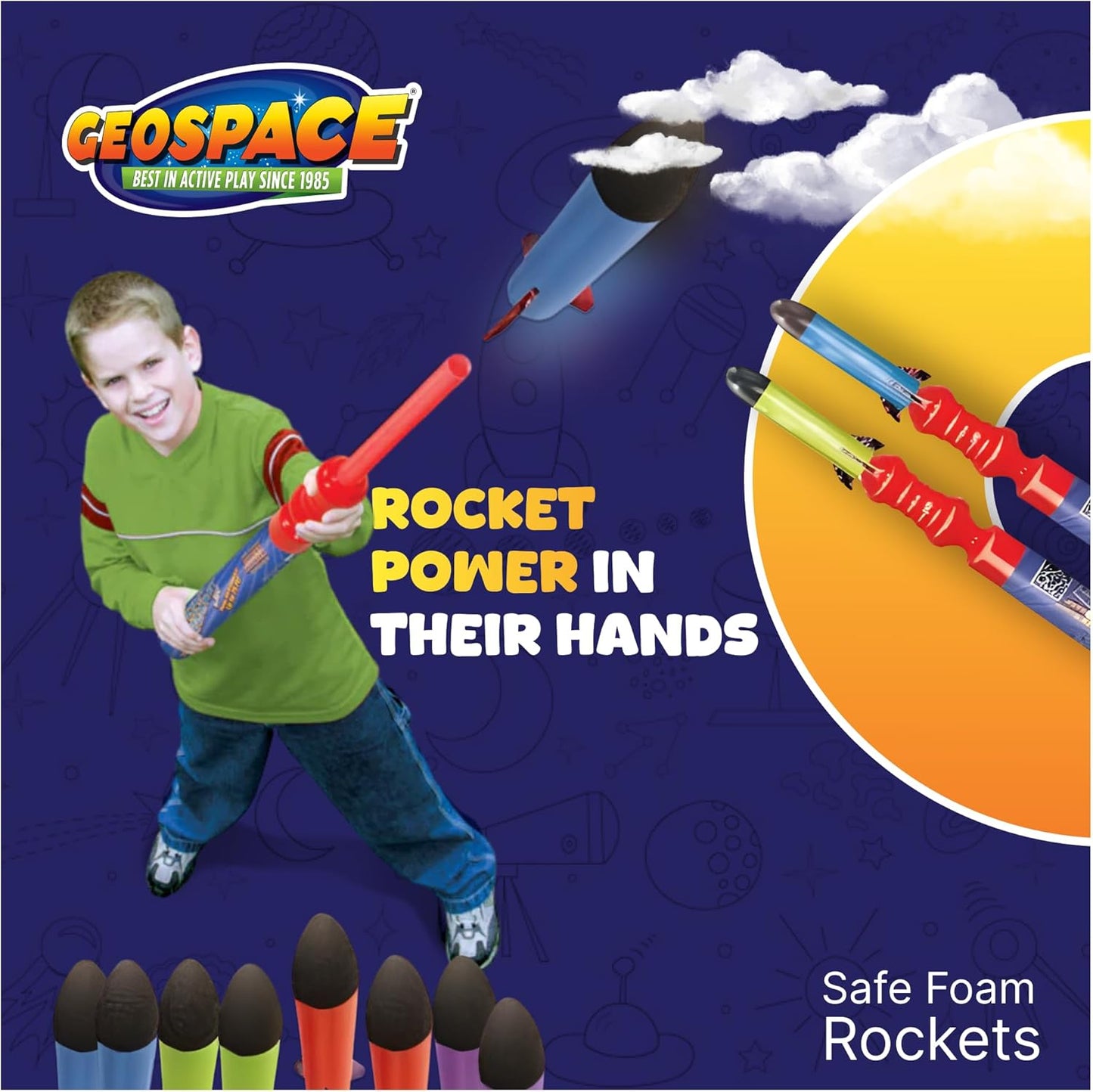 Hand Held Pump Rocket Combo Battle Pack – Flying Foam Rockets Outdoor Toys for Kids, Boys & Girls – 19" Set with 2 Launchers & 10 Rockets Set – Hand Stomper Rocket Toy - Cool Toys for Fun
