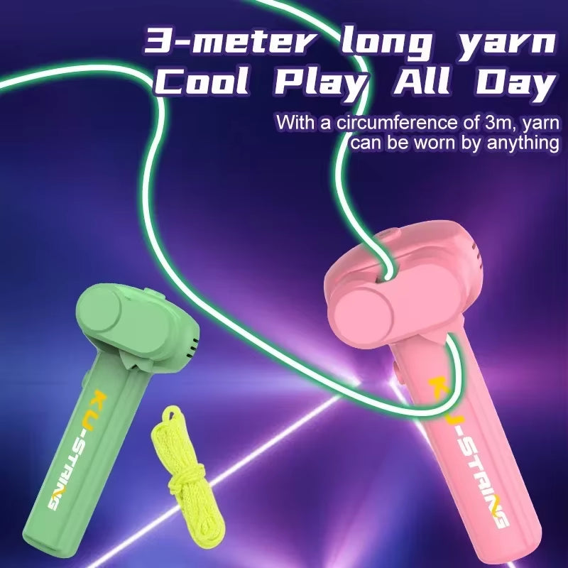 Launcher Loop Fidget Toy,Rope Launcher Zipstring Handheld Adjustable Speed Luminous Rope Lasso Kid Adult Fun Game Squirt Toys