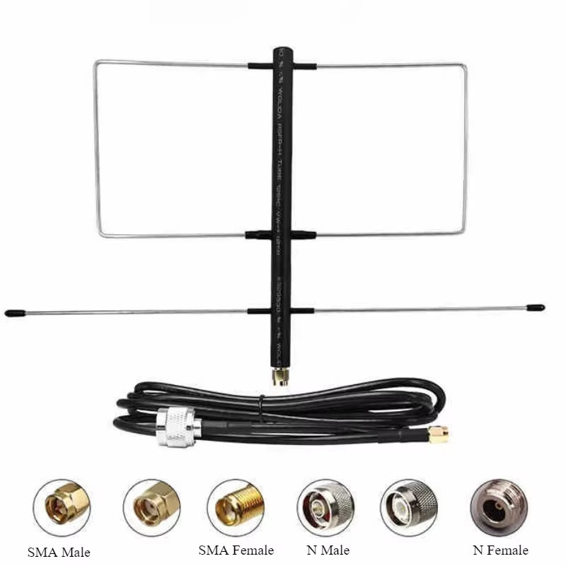 433/145MH Handheld Yagi Antenna 6Dbi High Gain Radio Station+Uv Dual Band Long Range Directional Signal Reception 1M Cable RG174