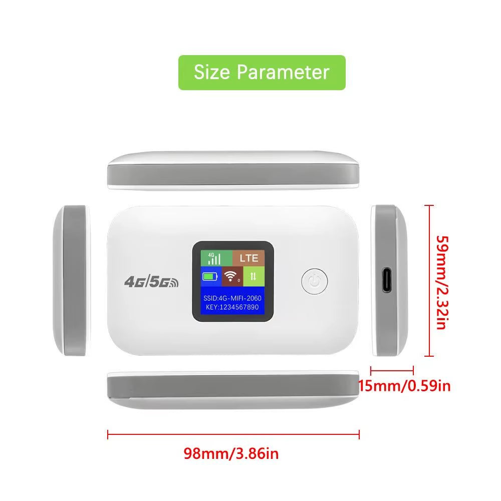 Portable Wi Fi Pocket WIFI SIM Card 4G/5G Portable Wi Fi Supports All SIM Cards Mobile Wi Fi Mobile Wi Fi Router