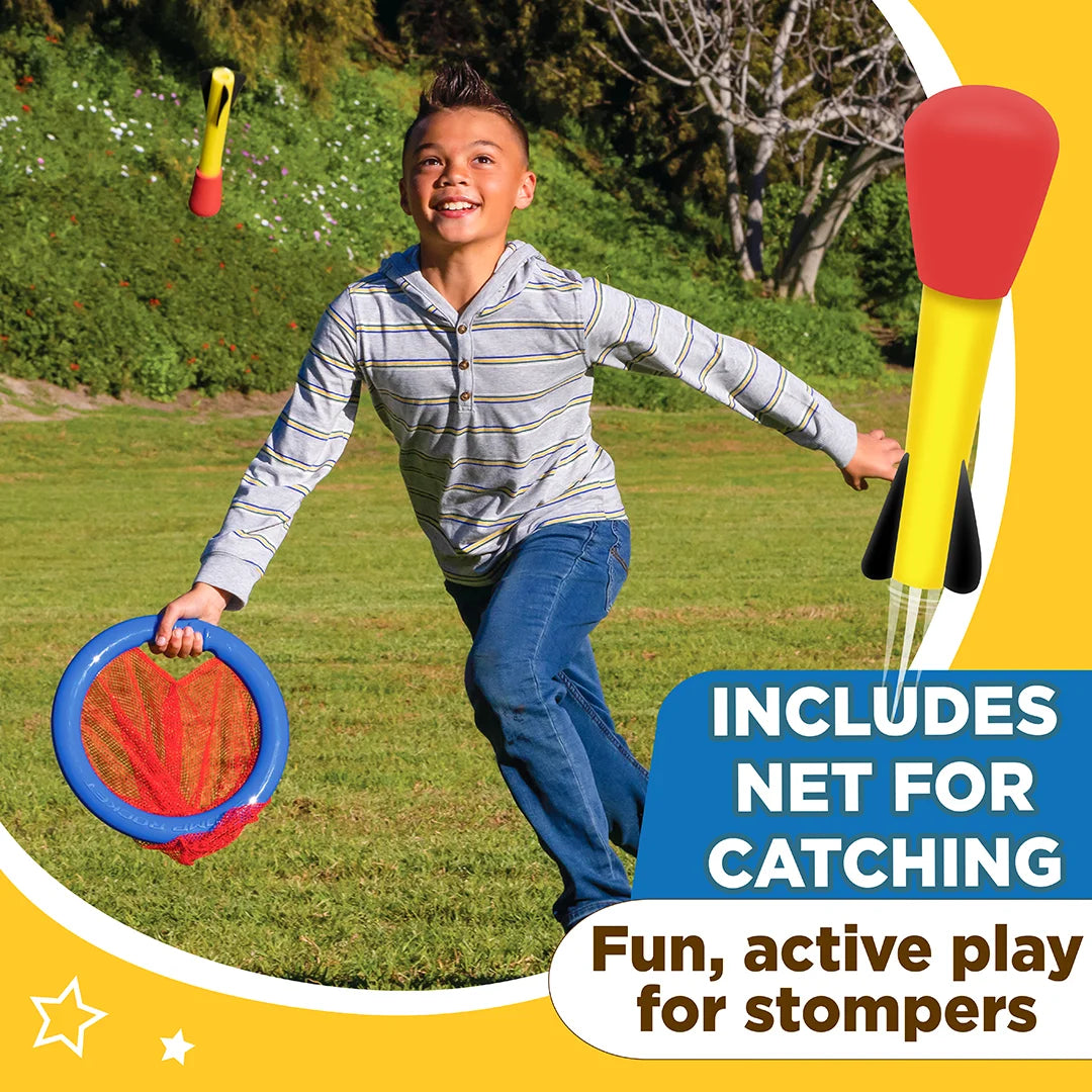 ® Original Stomp and Catch Rocket Game for Kids, 4 Throw Foam Rockets, Catching Net and Adjustable Launcher, Gift for Boys and Girls Ages 5 and Up