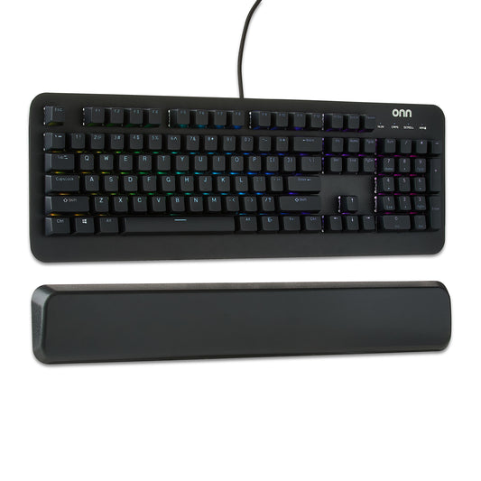 Gaming Mechanical Keyboard with Blue Switches, Adjustable 16.8M LED Lighting, 104 Keys, Black