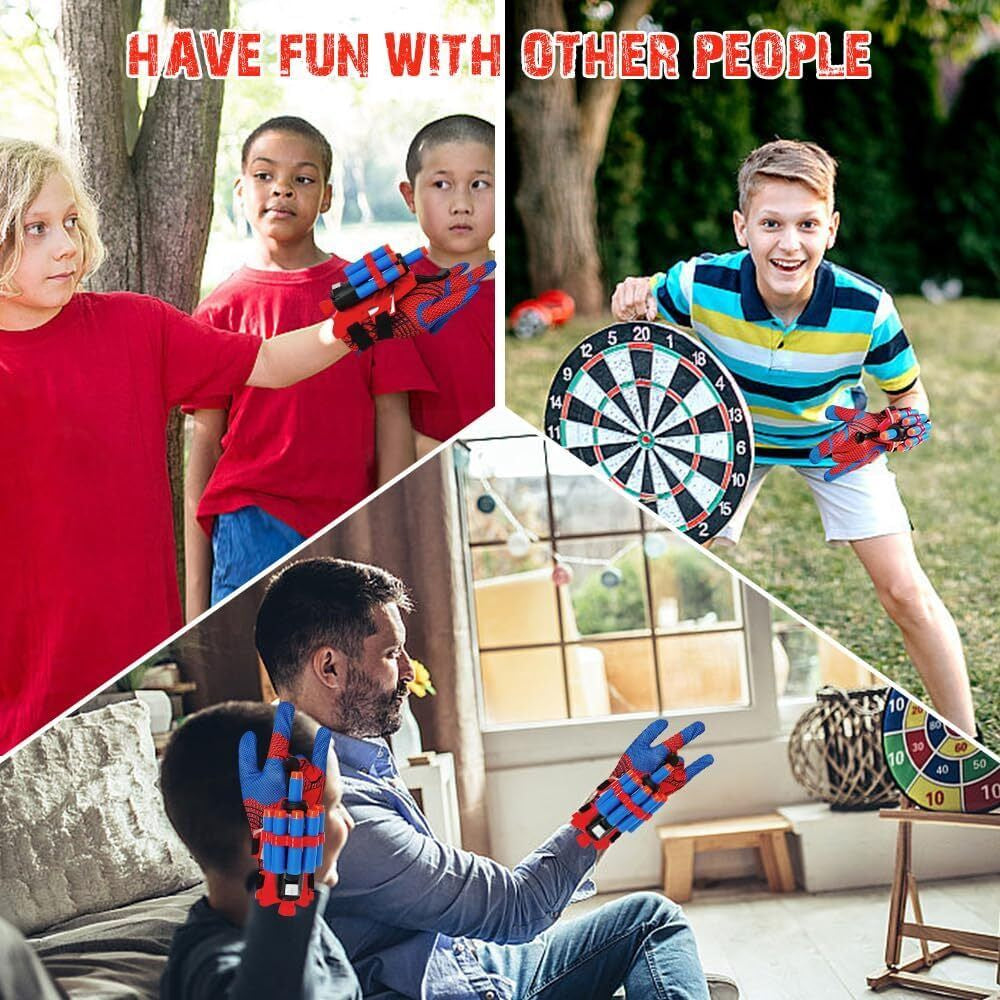 2X Spider Man Glove Cosplay Launcher Spider String Web Shooter Toys for Children