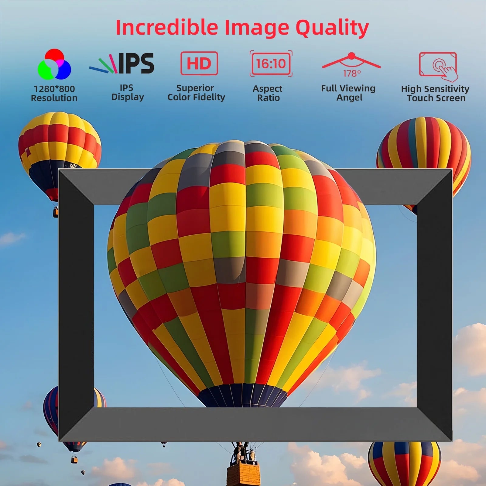 Frameo 10.1” Wifi Digital Picture Frame, 1280X800 HD IPS Touch Screen Photo Frame Electronic, Share Photos/Videos Instantly via from Anywhere