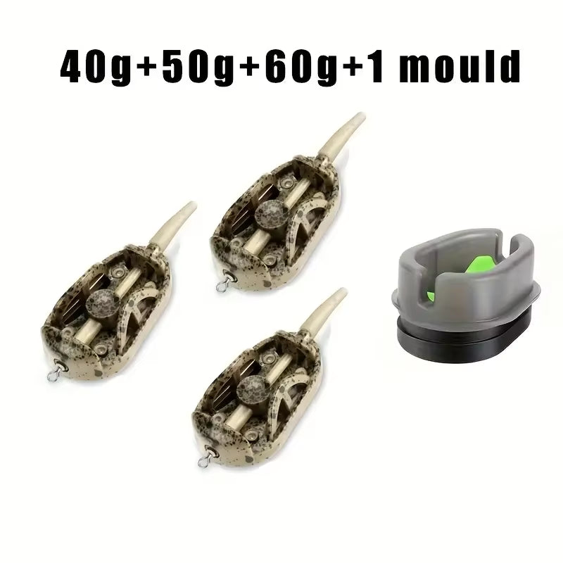 Complete Carp Fishing Feeder Kit - High-Speed Bait Launcher with Mold