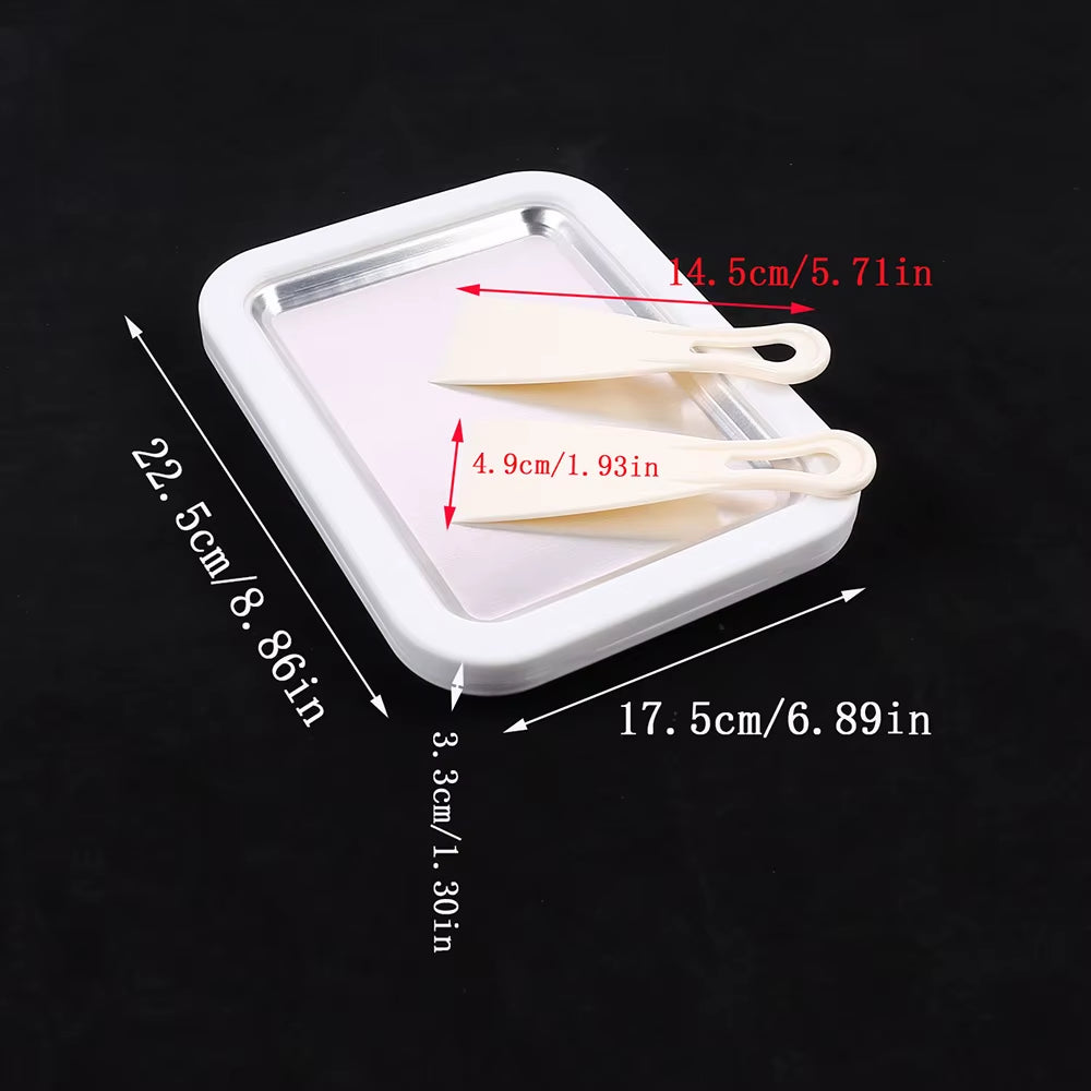 Ice Cream Maker Pan with 1 Scraper Instant Rolled Ice Cream Maker DIY Sorbet Frozen Yogurt Maker