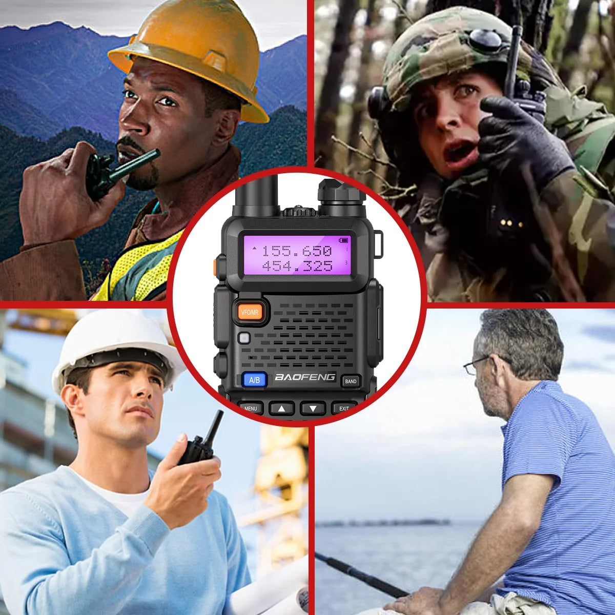Ham Radio Upgrade UV-5R 8W Multi Band Handheld Long Range Walkie Talkies with Earpiece
