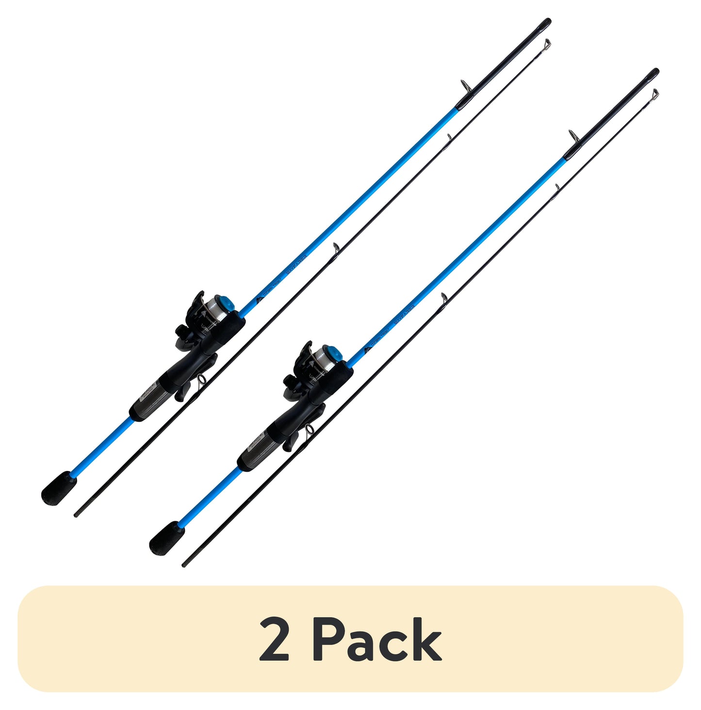 (2 Pack)  Wayfarer Spinning Fishing Rod and Reel Combo, 5-Foot 6-Inch 2-Piece Rod, Size 80 Reel, Left/Right Hand Retrieve, Blue