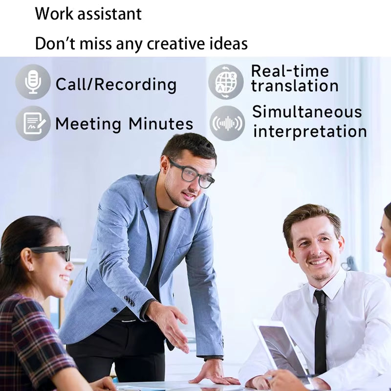 L801 AI Smart Glasses 800W HD Camera Music Bluetooth Sunglasses Shoot Audio Listen to Music Meeting of the Meeting