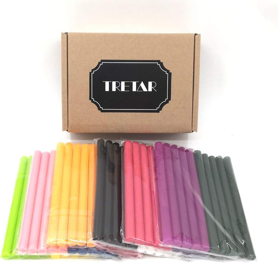 Colored Hot Melt Glue Sticks, Mini Colored Hot Glue Sticks for Arts Crafts, DIY, Home General Repair,Holiday Christmas Gift Crafts,12 Colors,60 Pcs,Diameter 0.28,Length 3.9\