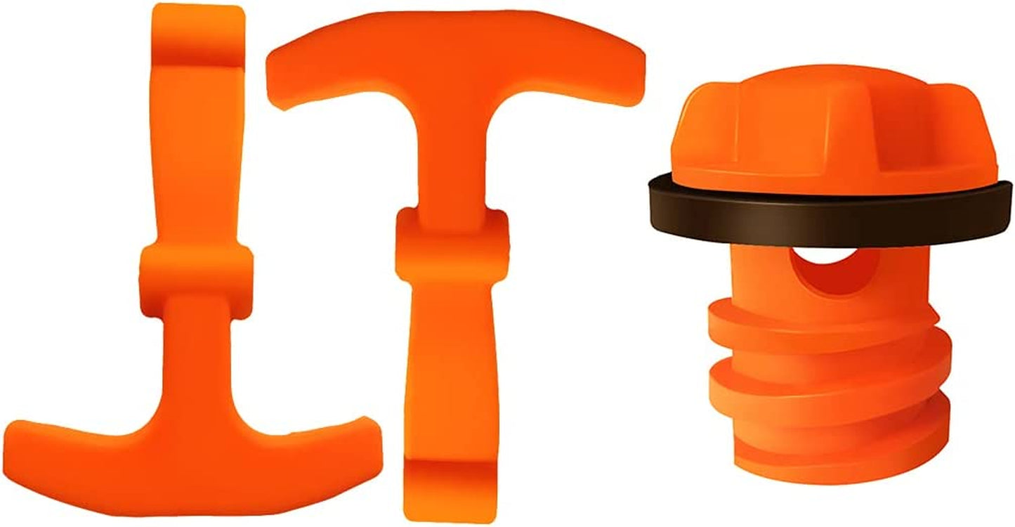 Cooler Drain Plugs & Lid T Latch Straps Replacement for RTIC YETI (2 Orange)